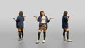 Asian Woman Shrugging Playfully