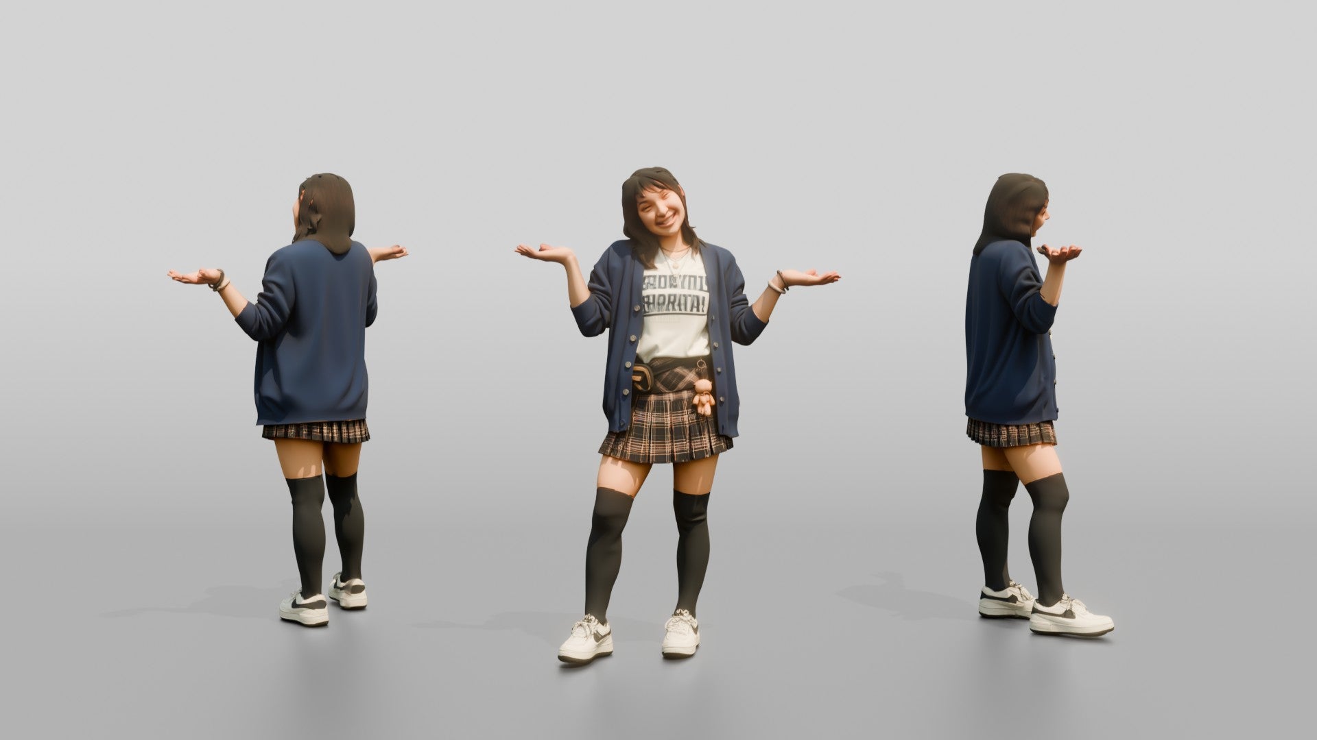 Asian Woman Shrugging Playfully