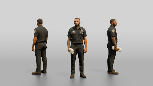 Police Officer with Paperwork Under His Arm