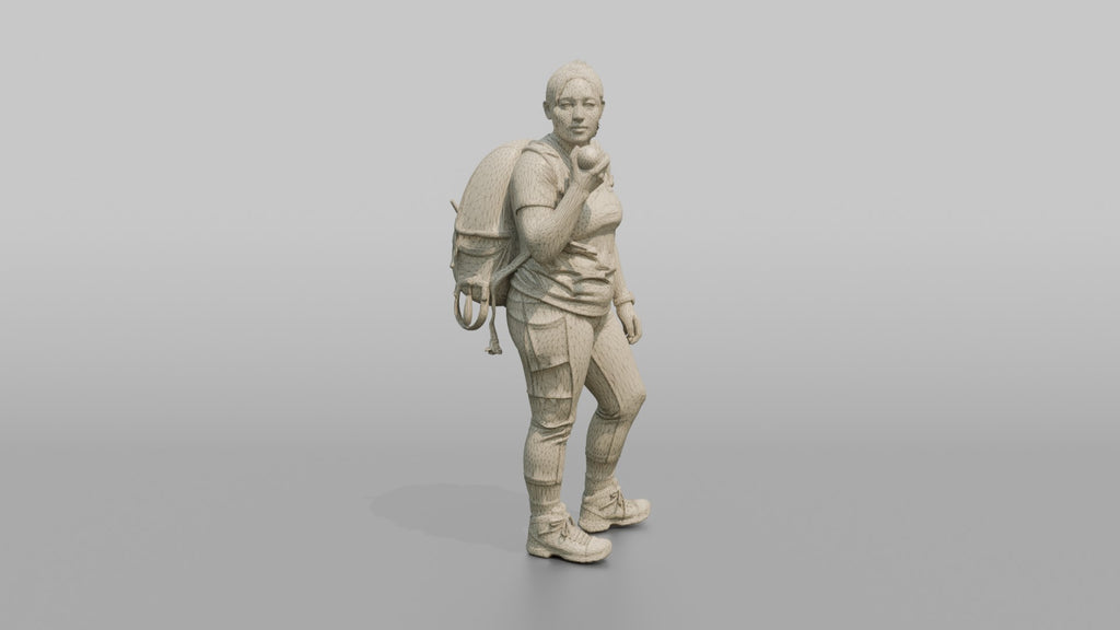 Hiker Eating an Apple on the Trail
