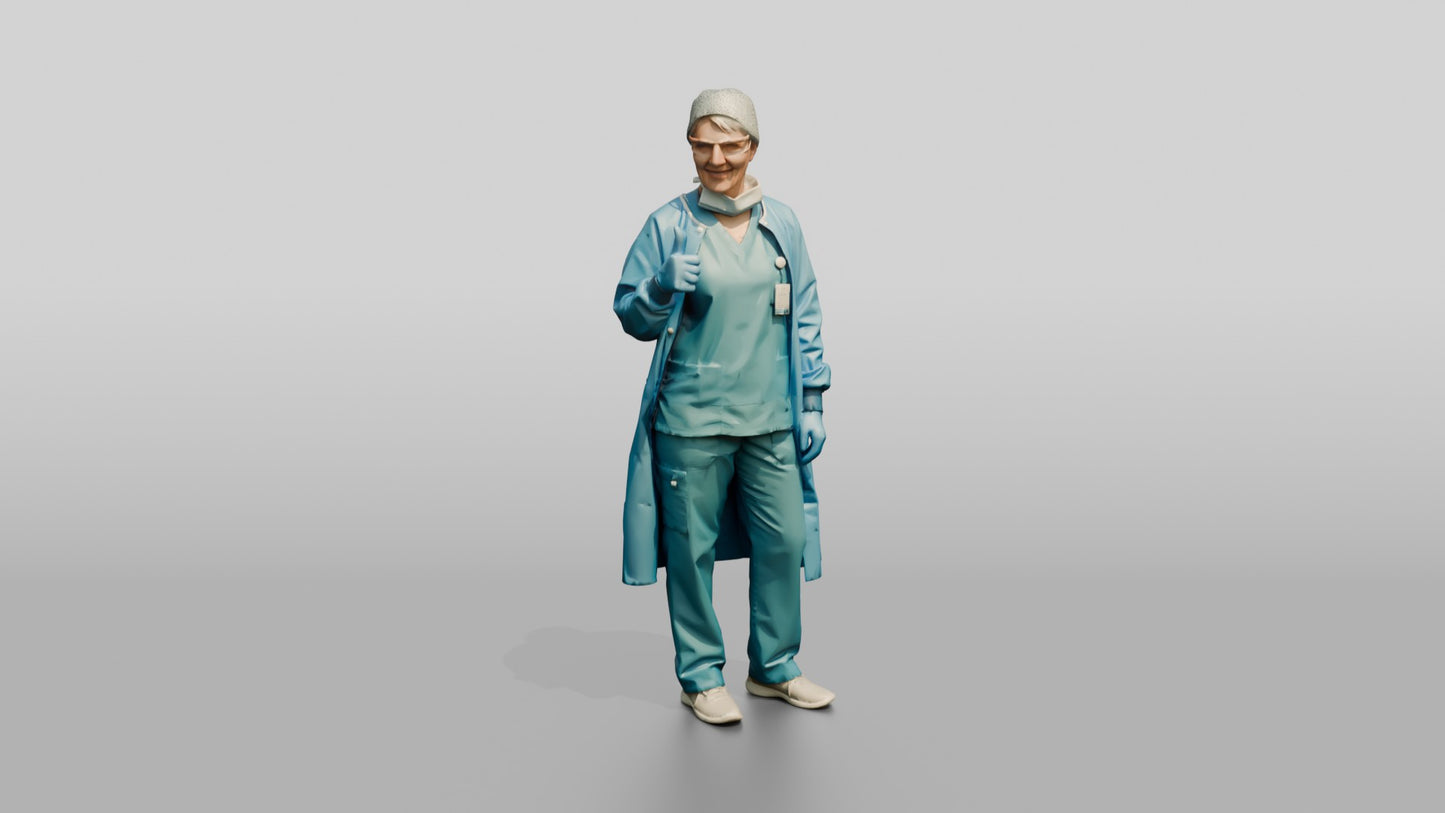 Older White Woman Doctor Giving Thumbs Up