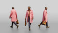 Stylish African Man in a Pink Trench Coat