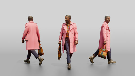 Stylish African Man in a Pink Trench Coat
