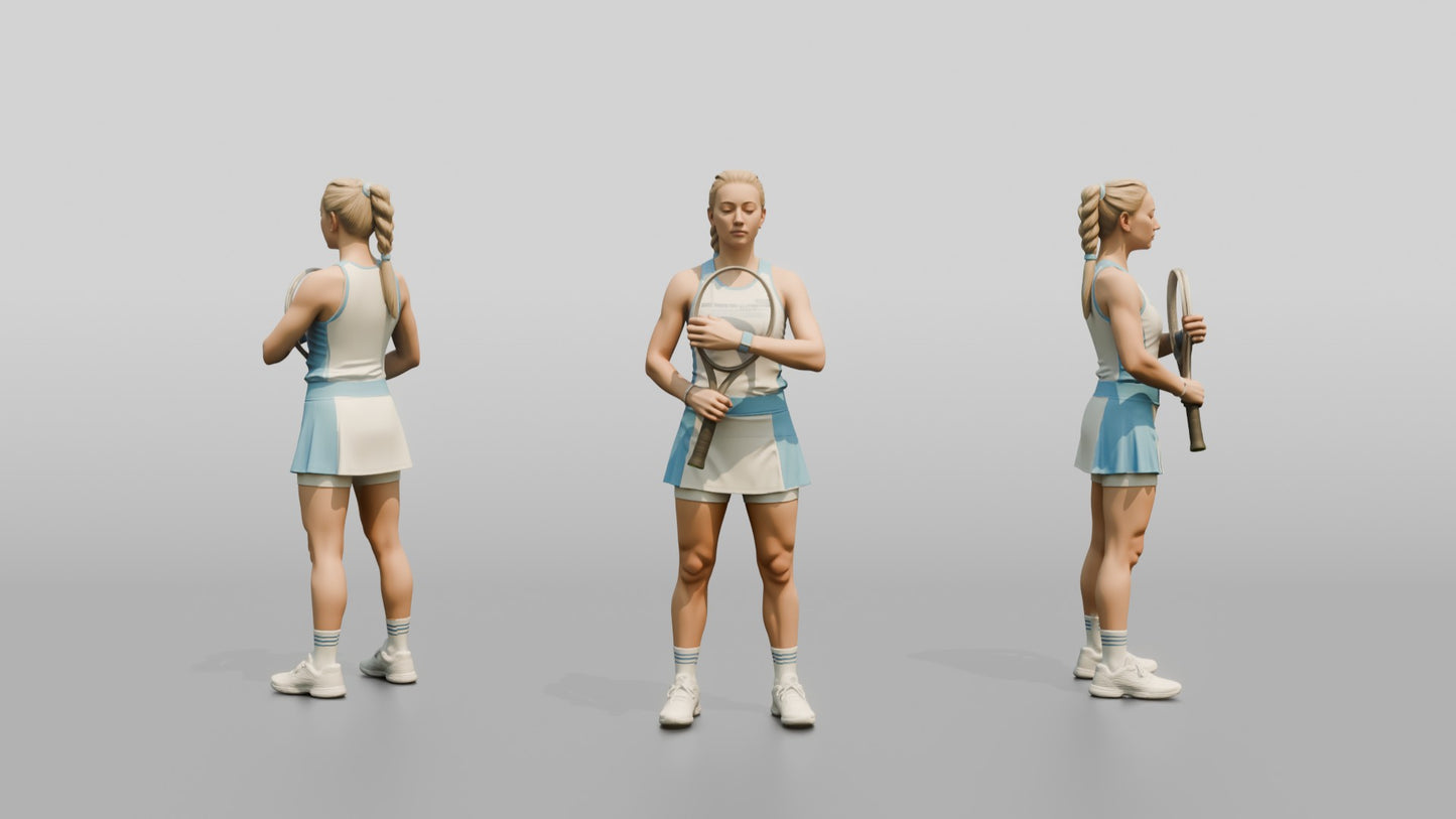 Female Tennis Player in a Calm Pre-Match Moment