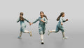 Young Emirati Girl Playing Tag in the Park