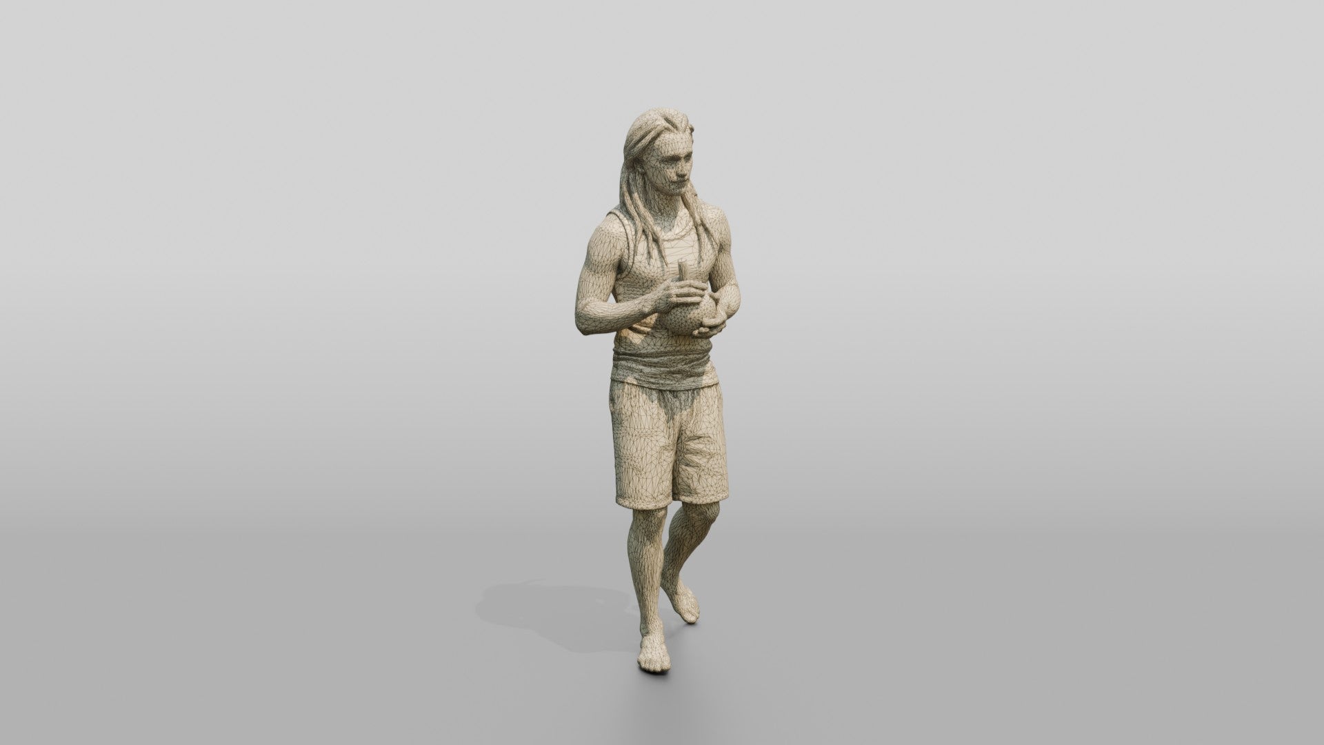 Man with a Coconut Drink