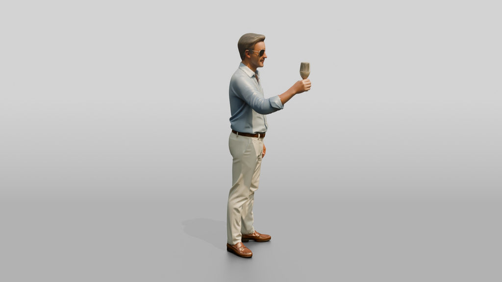 Relaxed Man with a Sunset Drink