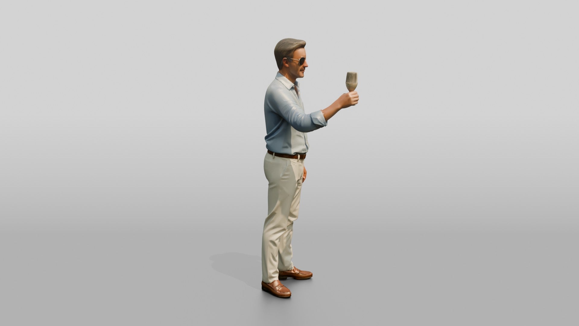 Relaxed Man with a Sunset Drink