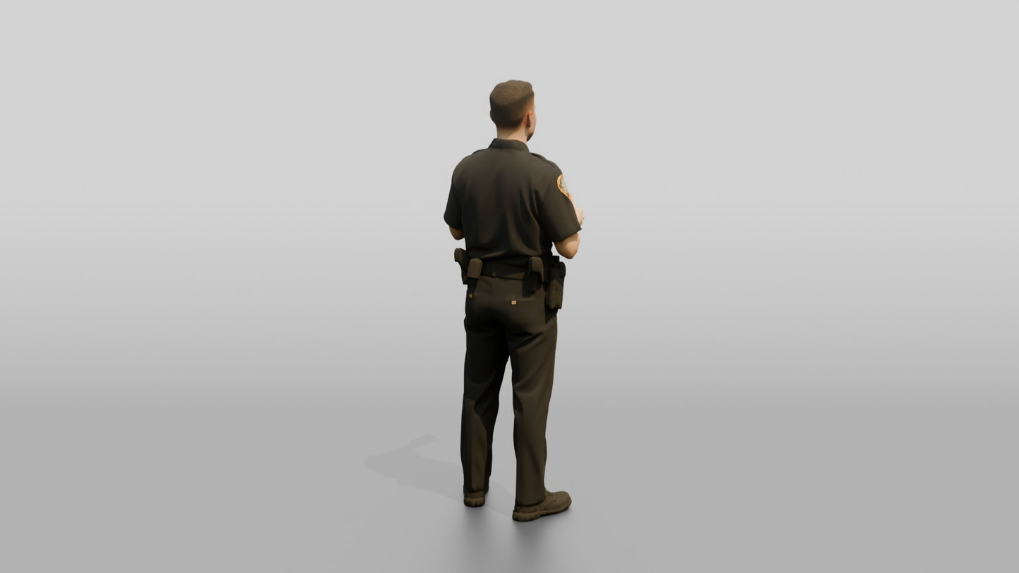 Male Police Officer in Conversation