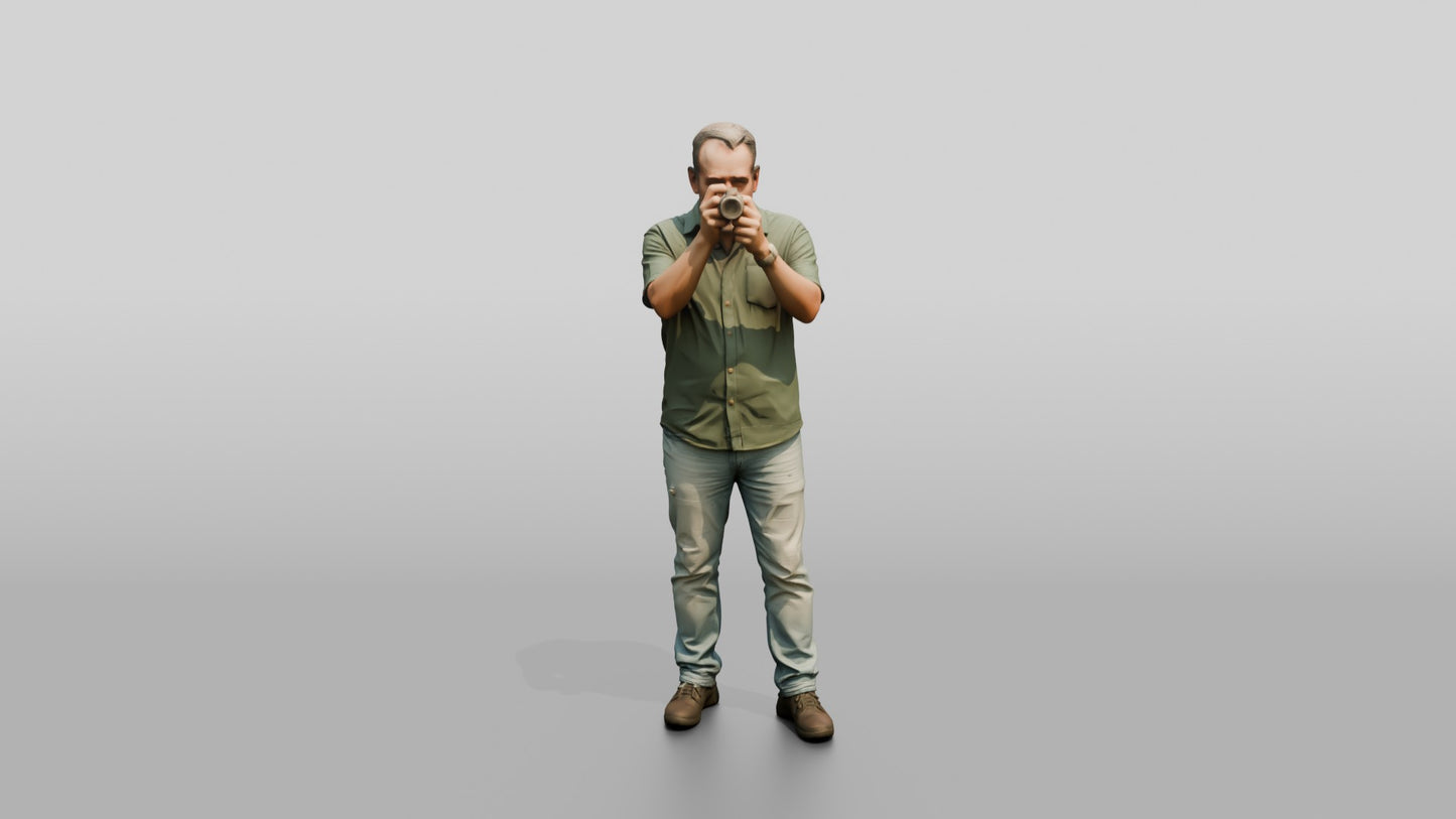 Middle-Aged Spanish Man Taking a Photo