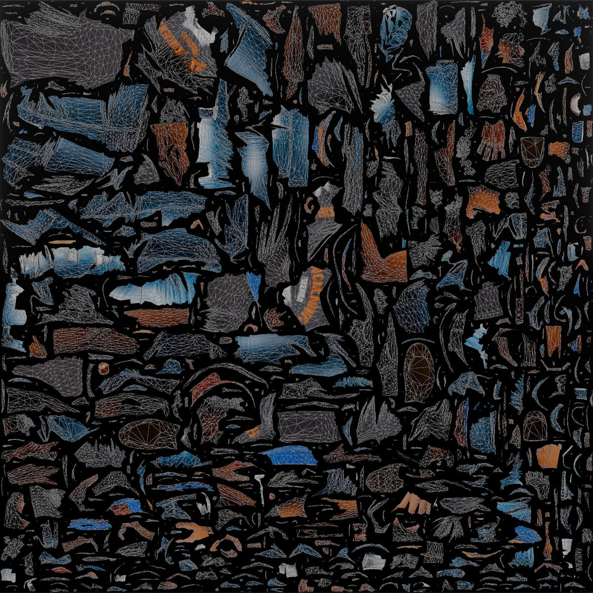 Muscular African Man Laughing in Distressed Jeans - UV layout, base color map