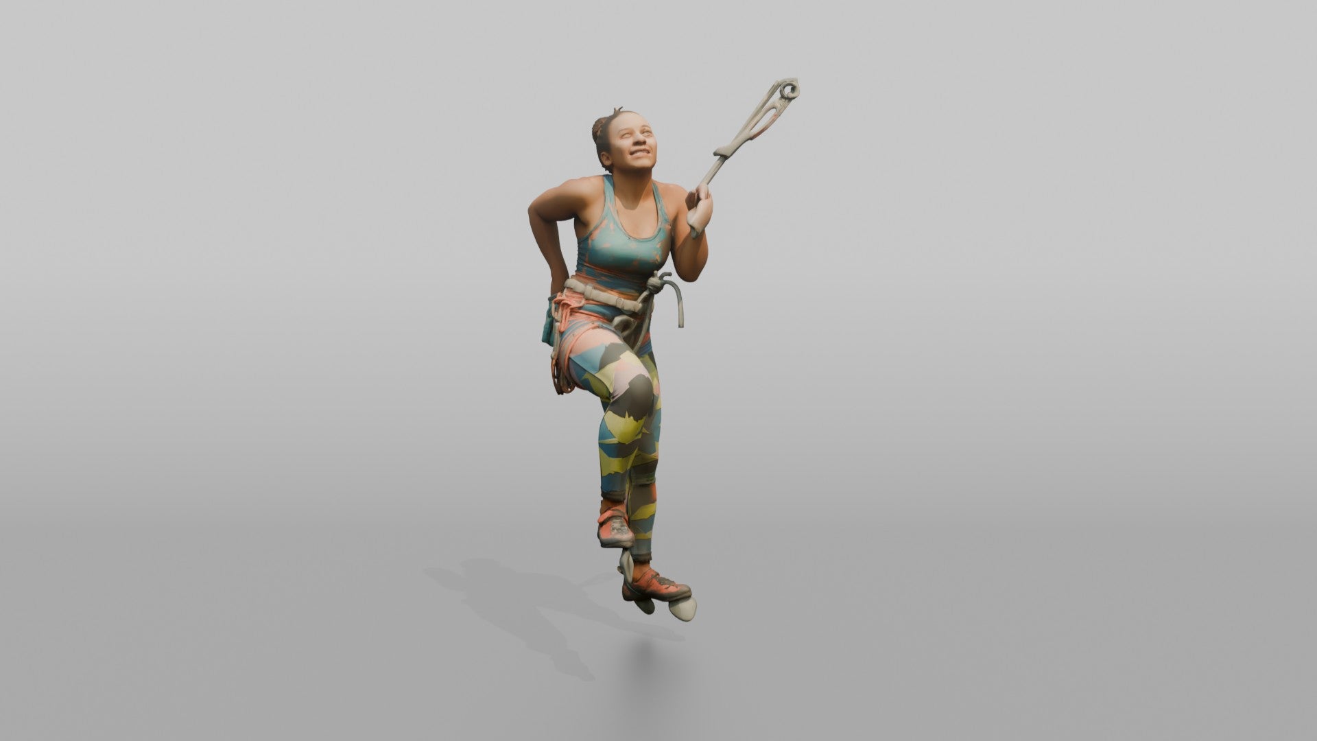 Climber Reaching into Her Chalk Bag