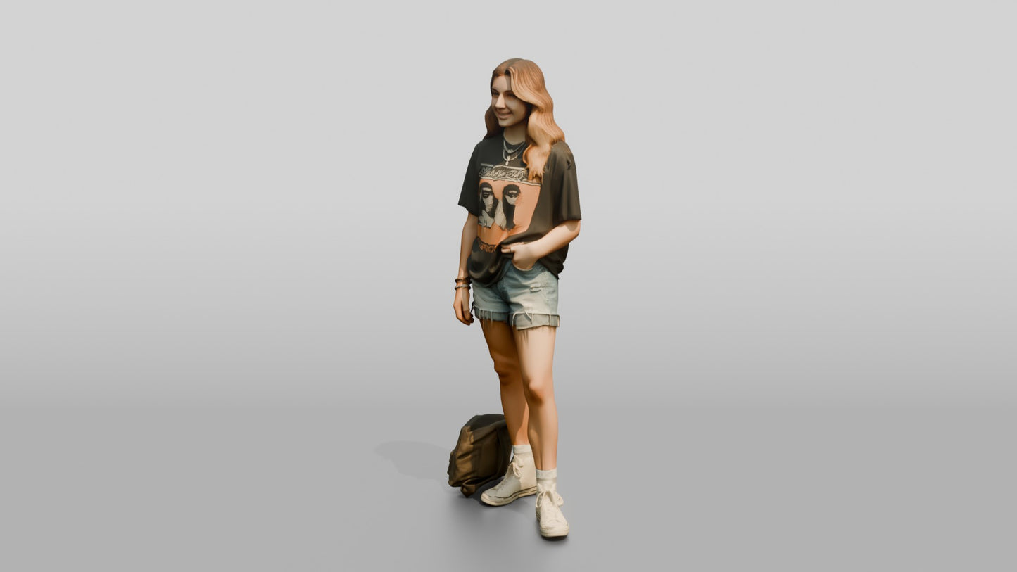 West Coast Teen Girl in Vintage T-Shirt