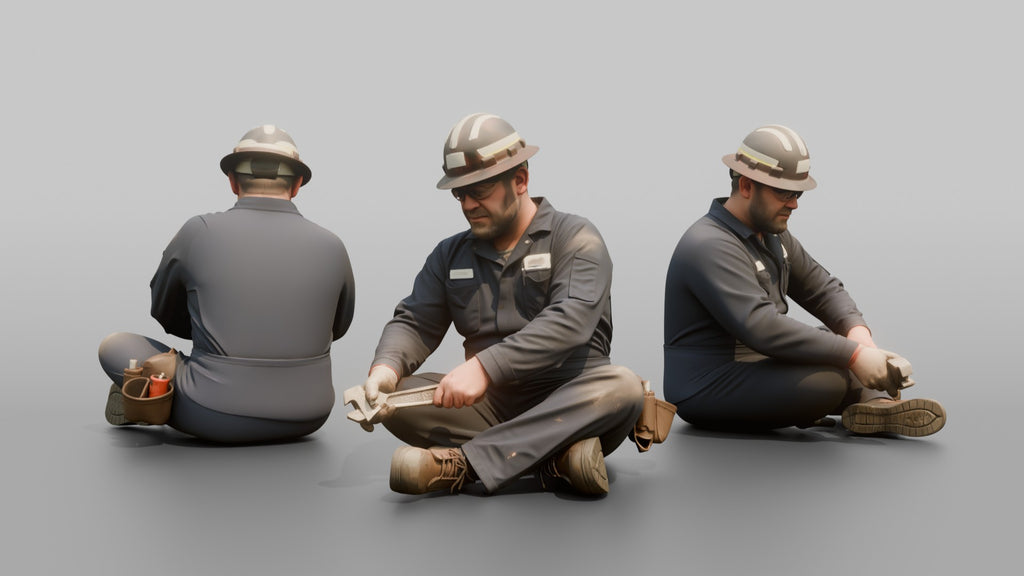 Engineer Tightening a Bolt on a Pipe Fitting