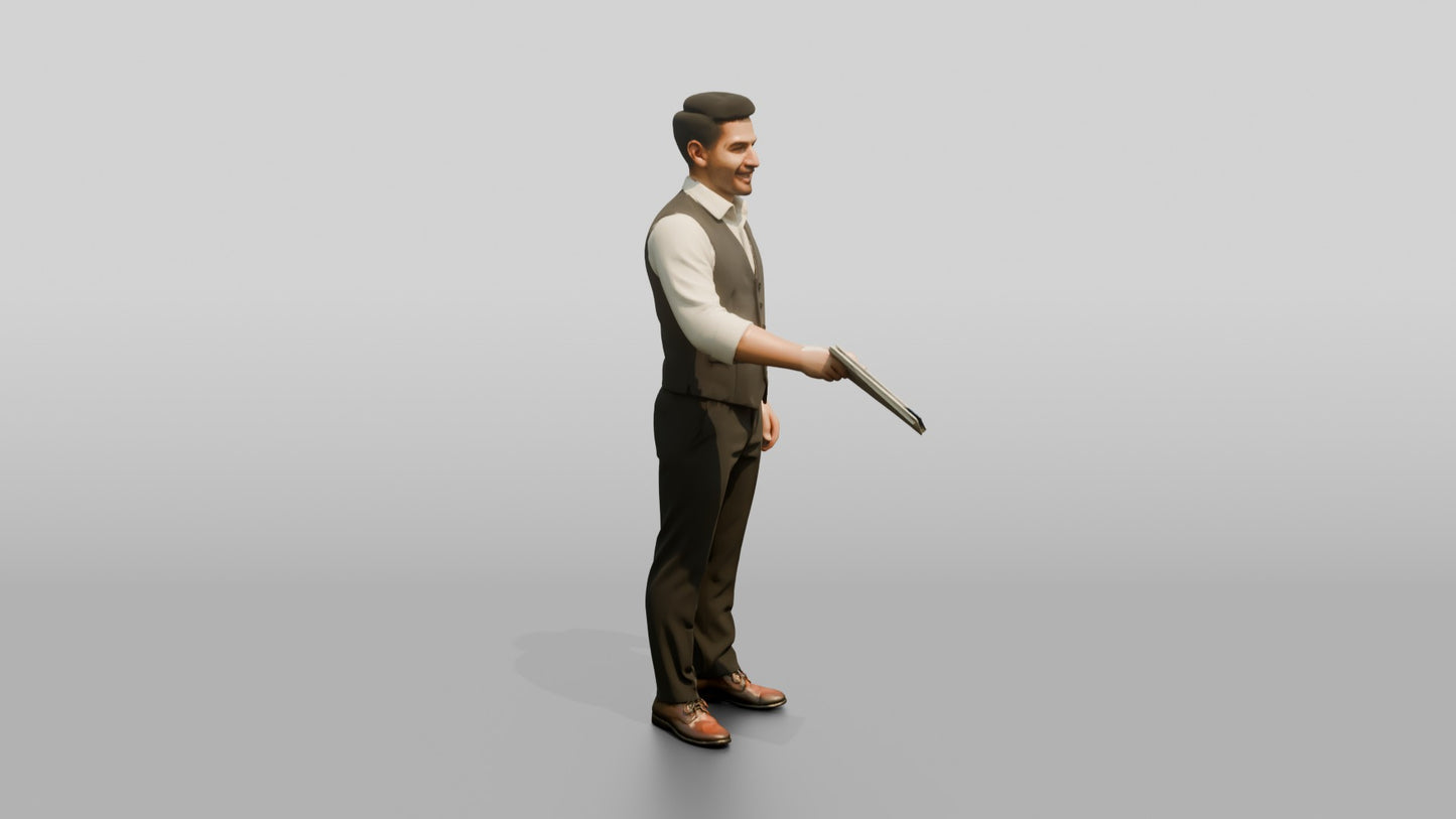 Man Reviewing a Document in a Vest