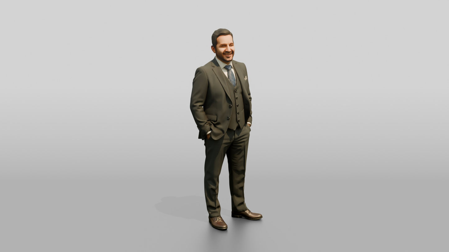 Businessman with Hands in His Pockets