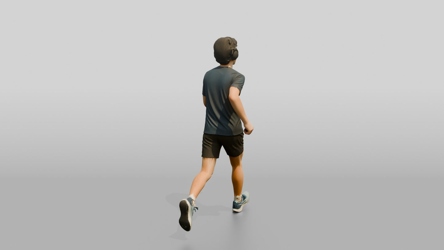 Teenage Boy Jogging with Headphones