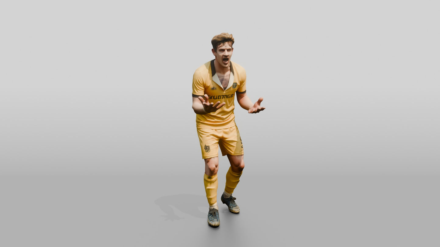Soccer Player Shouting at the Referee