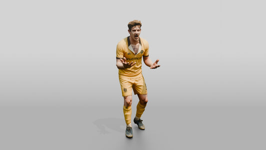 Soccer Player Shouting at the Referee - 3D character model, view 1