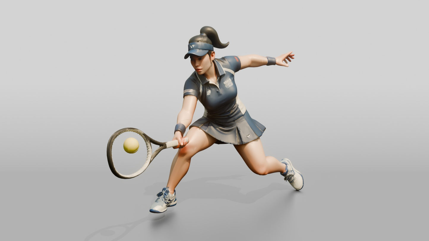 Female Tennis Player Hitting a Backhand Slice