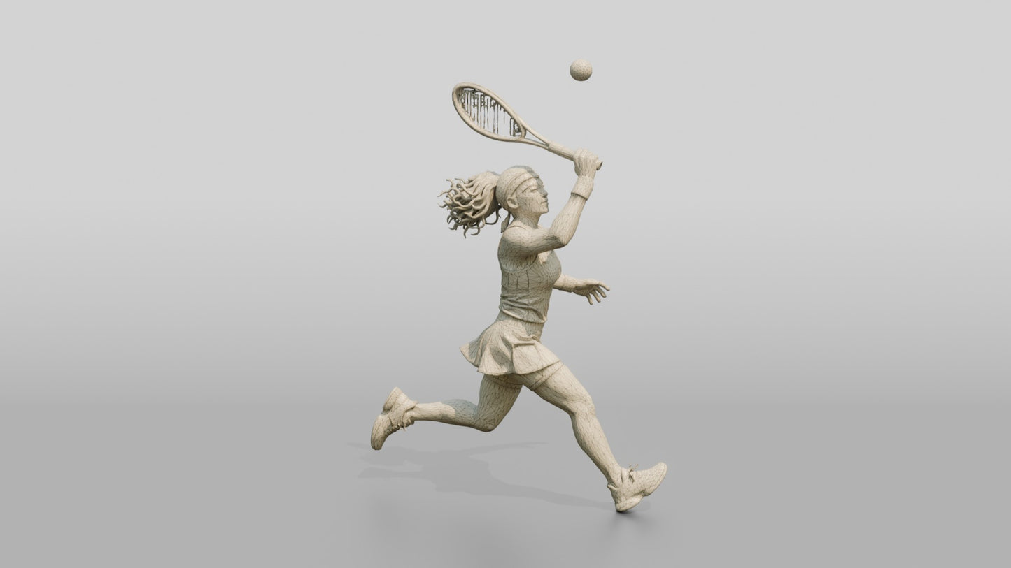 Female Tennis Player Hitting a Defensive Lob