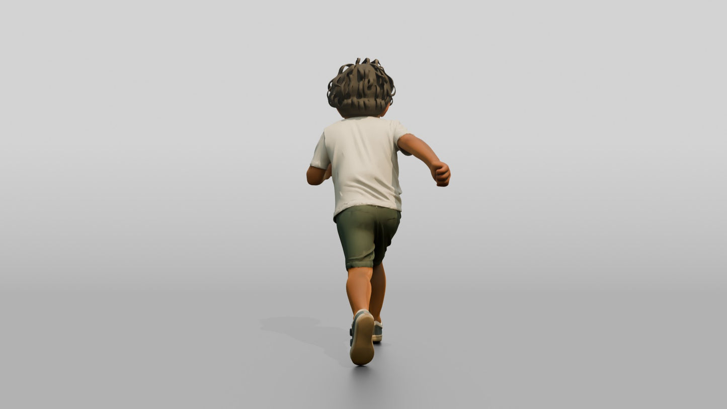 Toddler Greek Boy Chasing a Rolling Ball