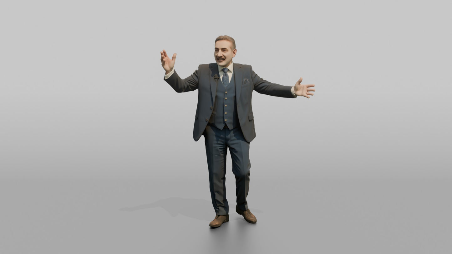 Wedding Guest Gesturing While Telling a Story