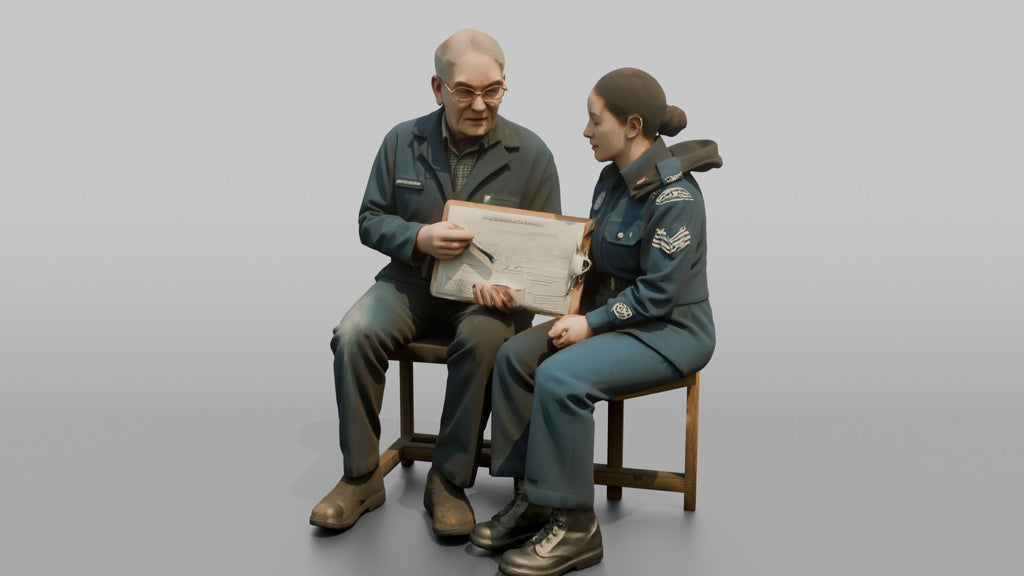 Engineer Explaining a Schematic to a Cadet