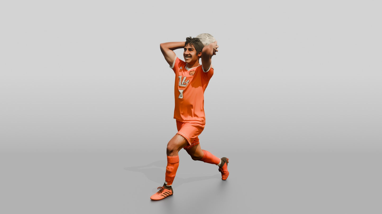 Soccer Player Overhead Throw-In