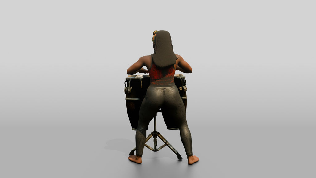 Percussionist Playing Conga Drums