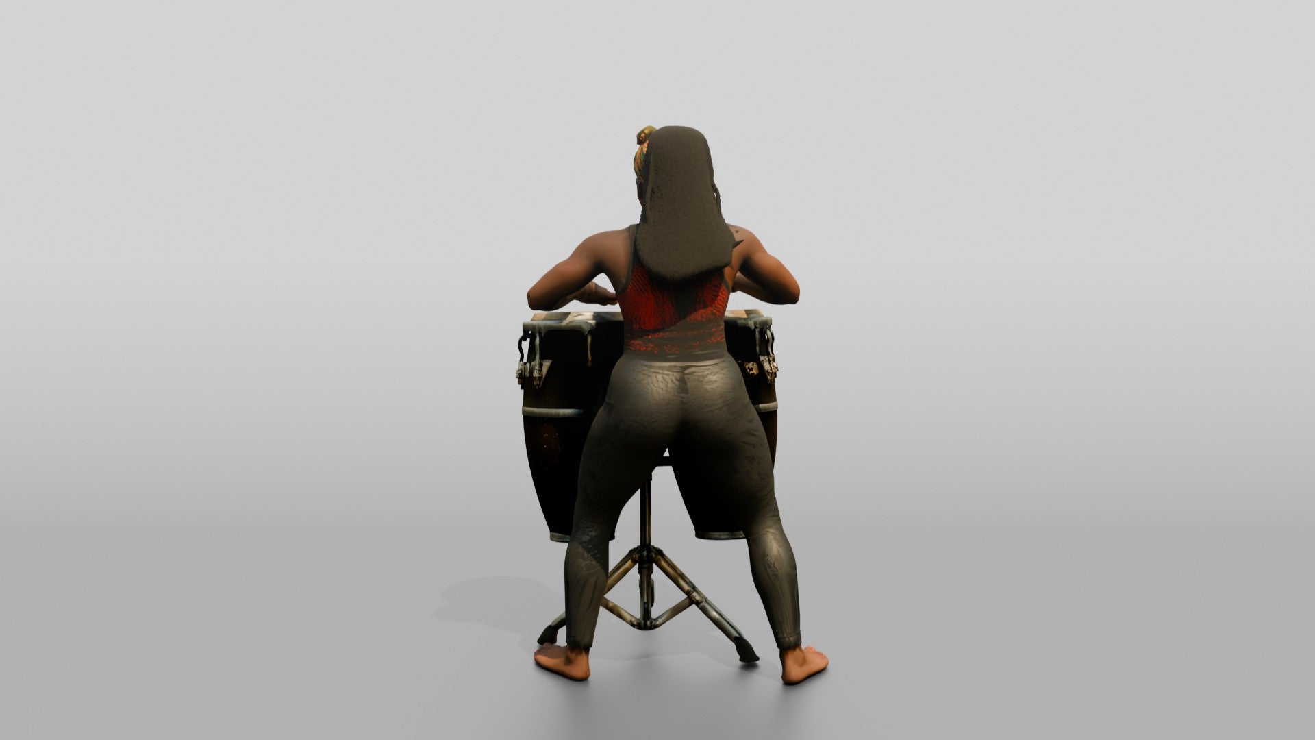 Percussionist Playing Conga Drums