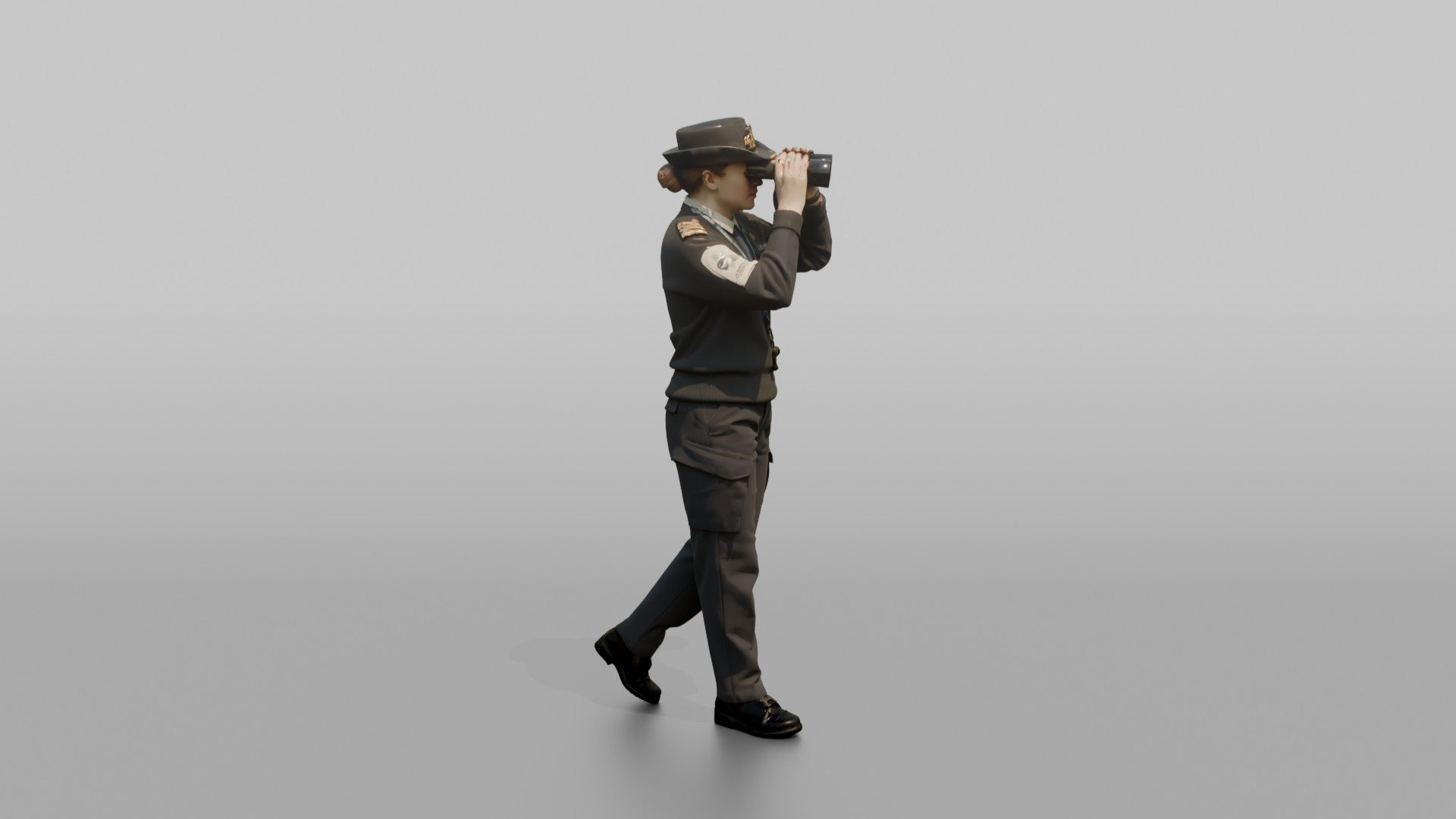 Navigation Officer Scanning the Horizon with Binoculars