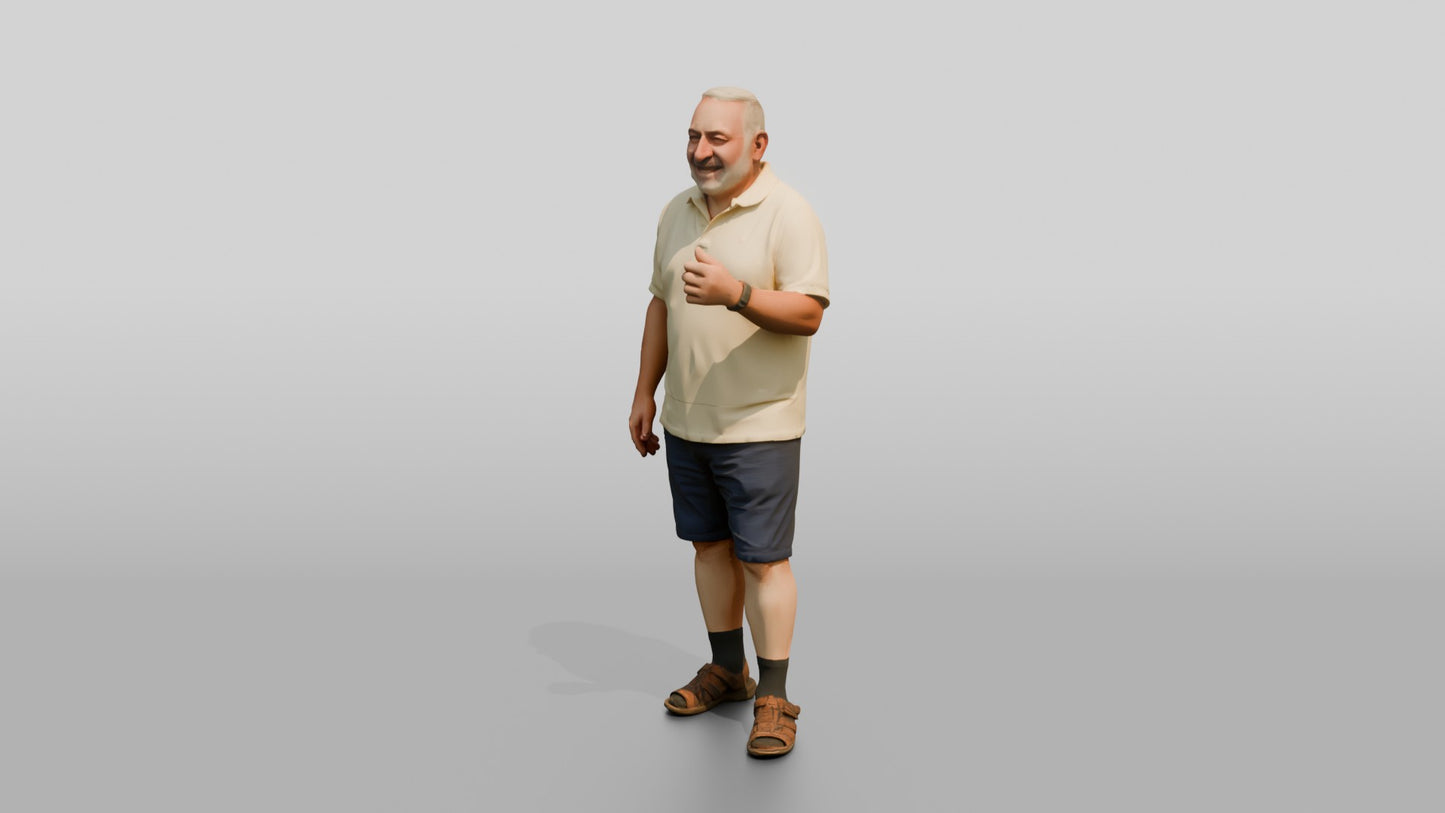 Plus-Size Maltese Man Laughing and Talking