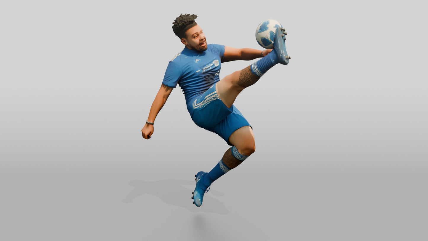 Soccer Player Side-Volley Shot