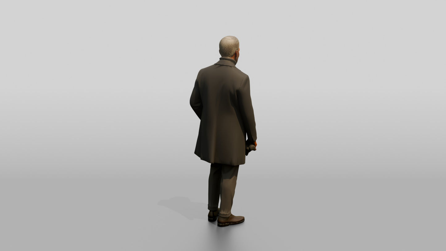 African-American Gentleman in Tailored Winter Jacket