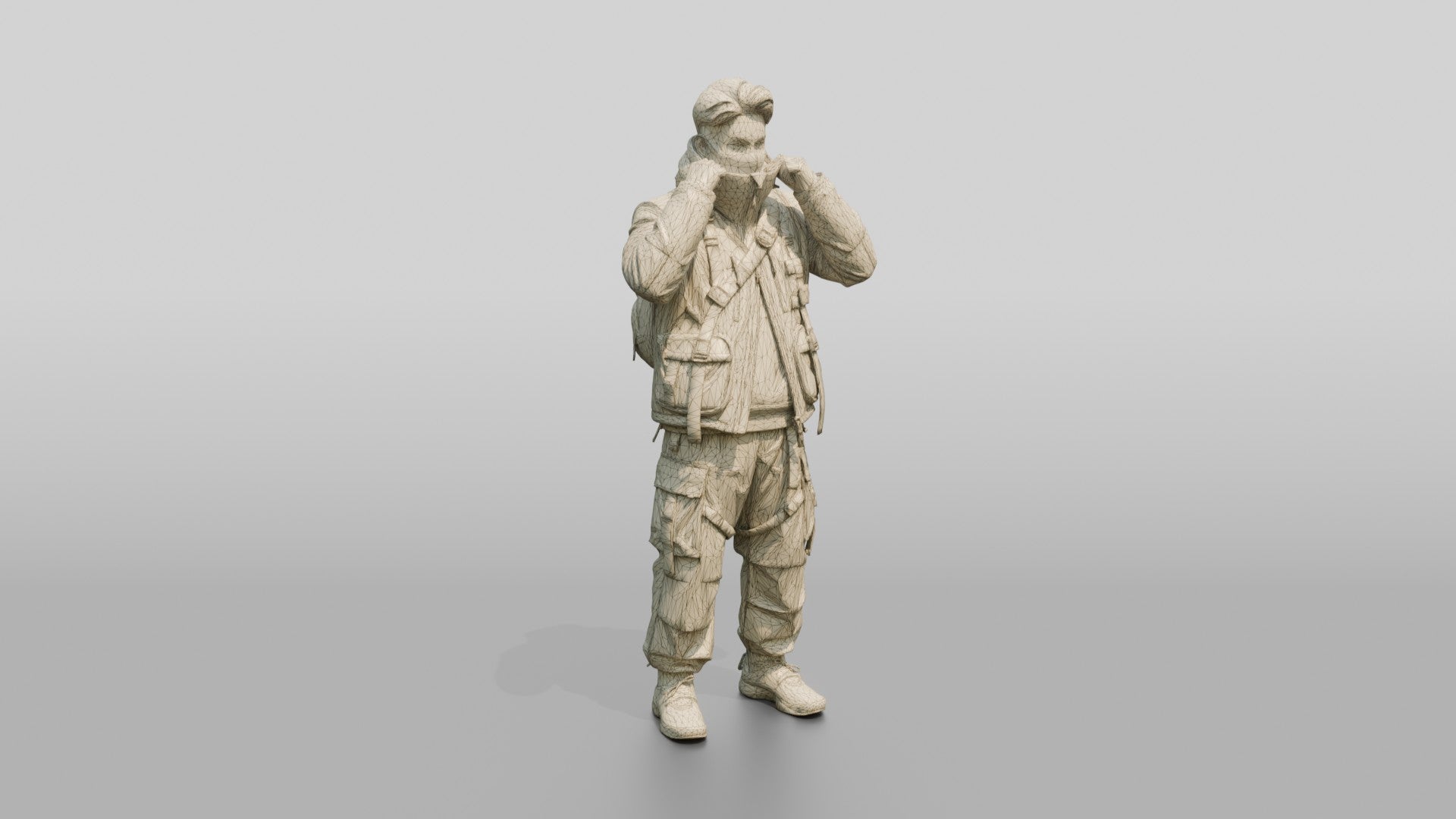 Techwear Man Pulling Up His Collar