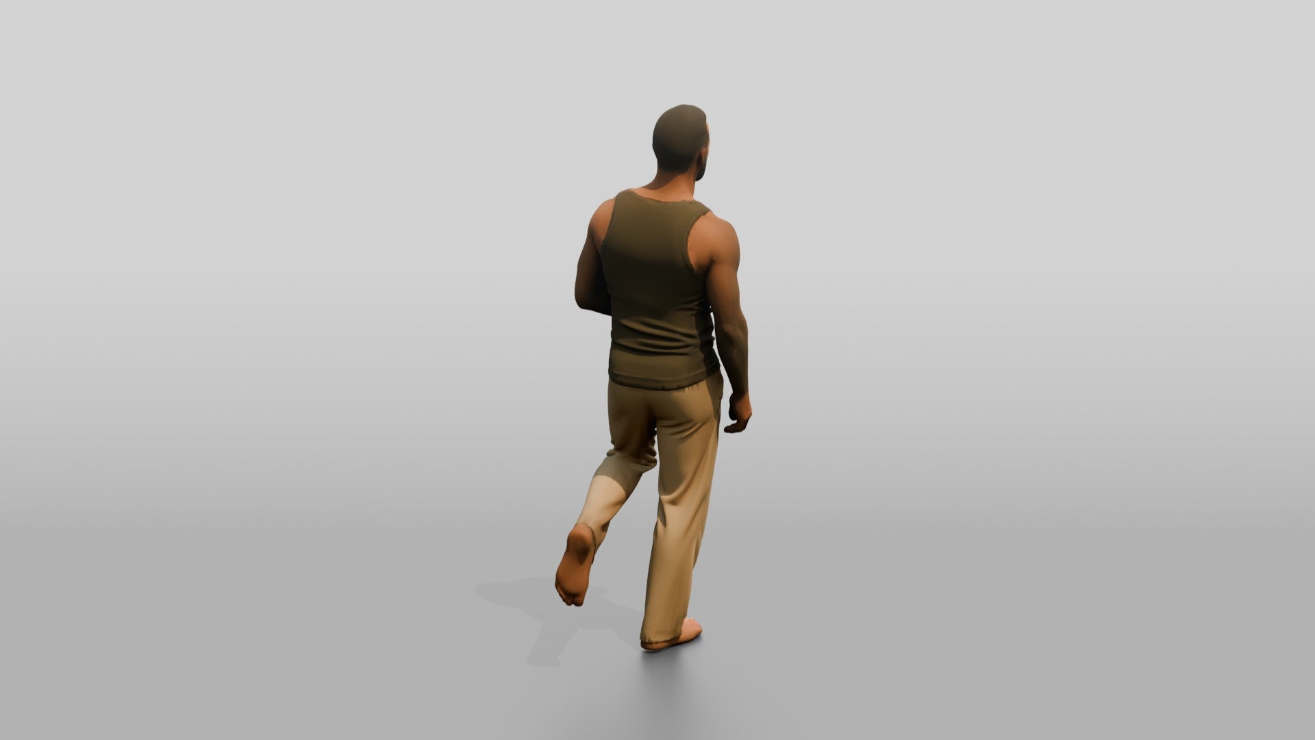 Tattooed Man Standing Casually
