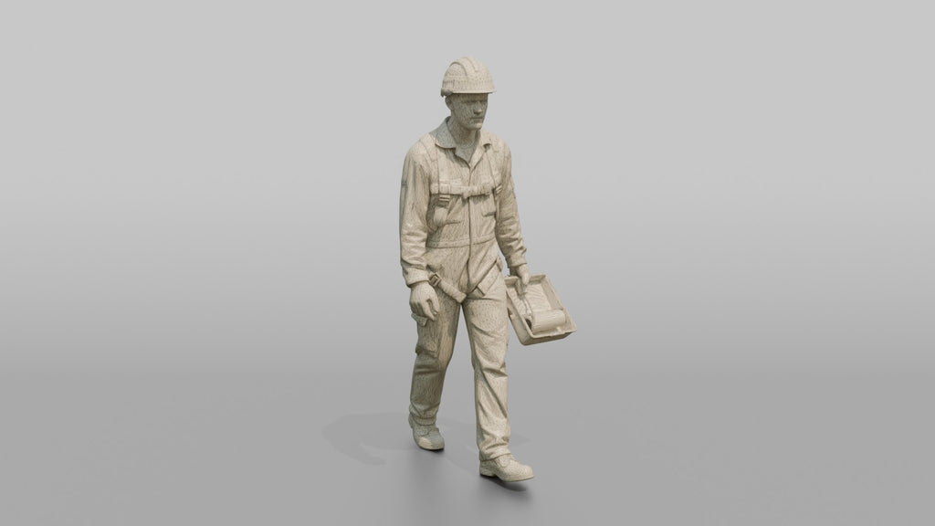 Ordinary Seaman Carrying a Paint Roller on a Scaffold