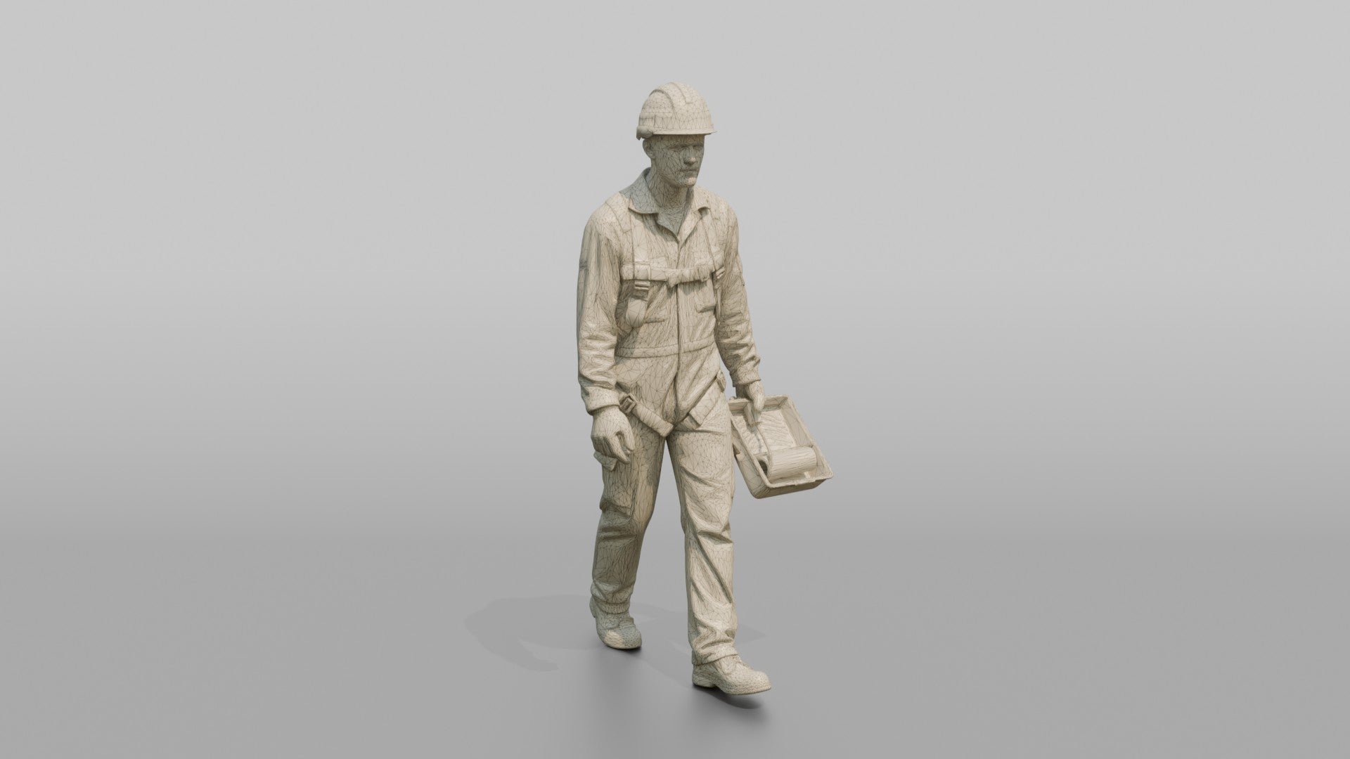 Ordinary Seaman Carrying a Paint Roller on a Scaffold