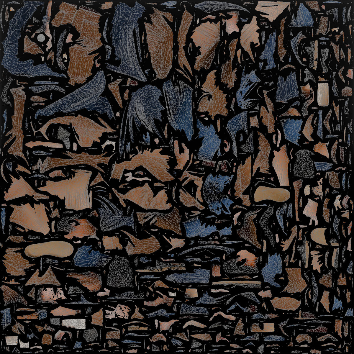 Plus-Size Middle-Aged Persian Man Eating a Snack - UV layout, base color map