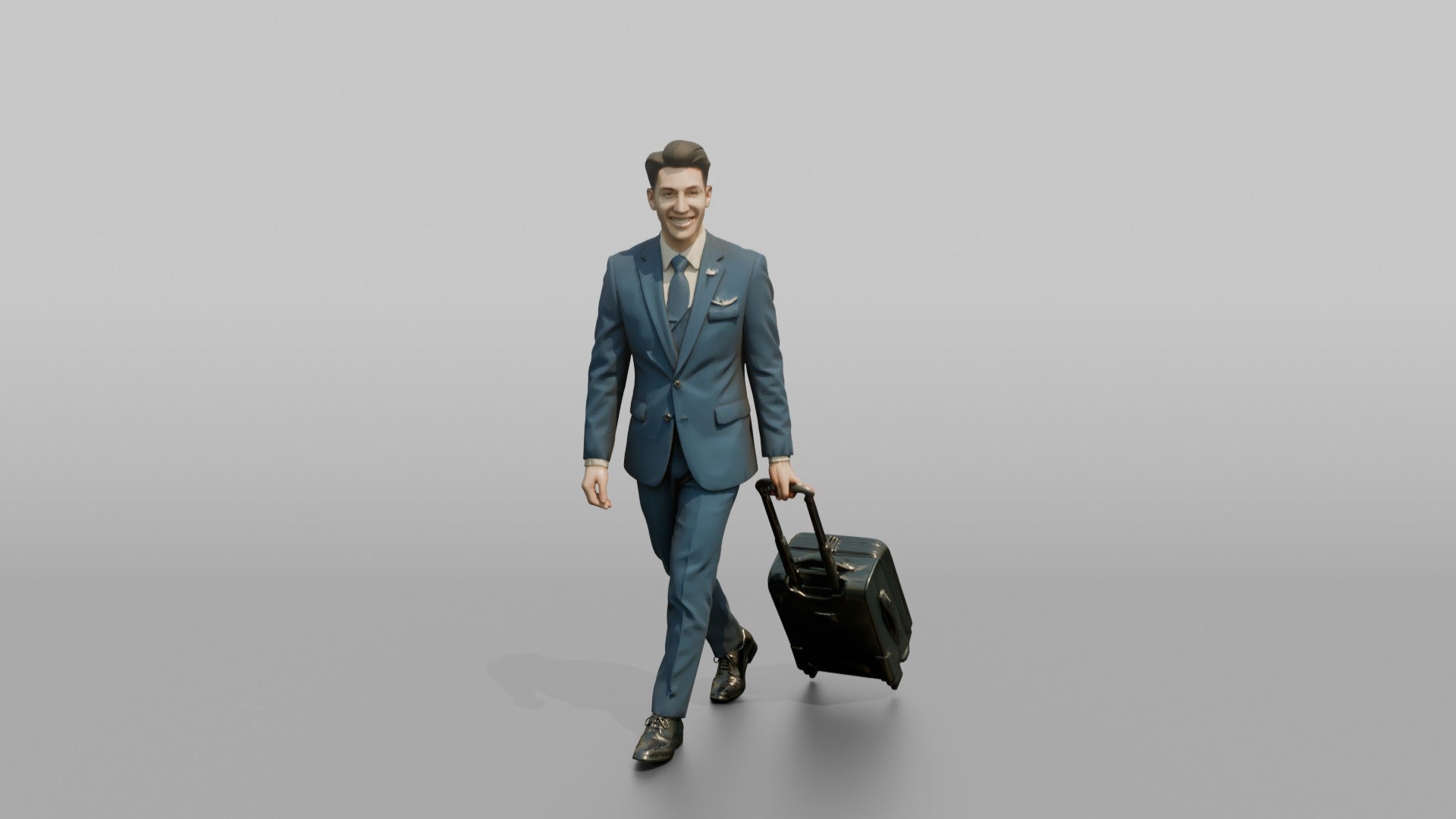Caucasian Co-Pilot Waving a Warm Greeting