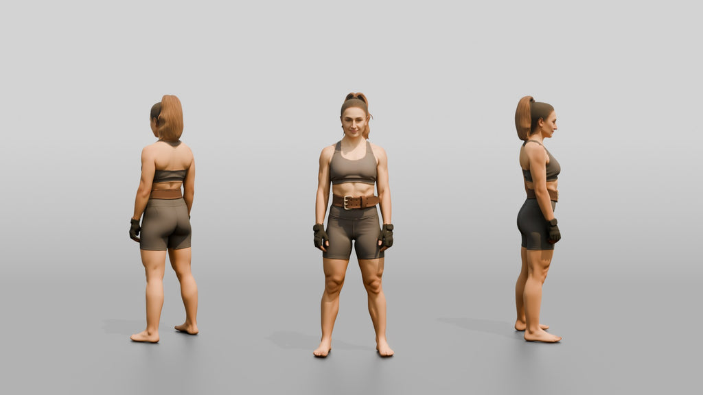 Woman Standing with Lifting Belt