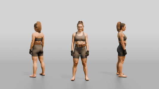 Woman Standing with Lifting Belt - 3D character model