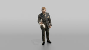 Black Flight Attendant Carrying a Passport Wallet - 3D character model, view 1