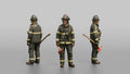 Firefighter Man Holding an Axe Down By His Side