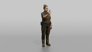 Door Staff Woman Holding A Hand Up In A Stop Gesture - 3D character model