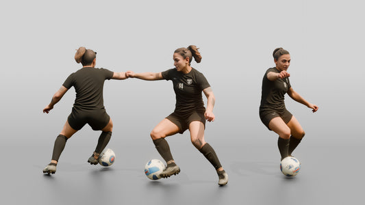 Soccer Player Shielding Ball on Sideline