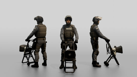Riot Police Officer with Equipment