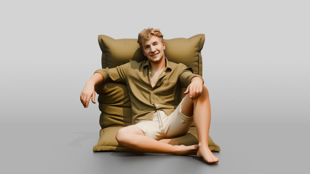 Man Reclining on a Lounge Cushion