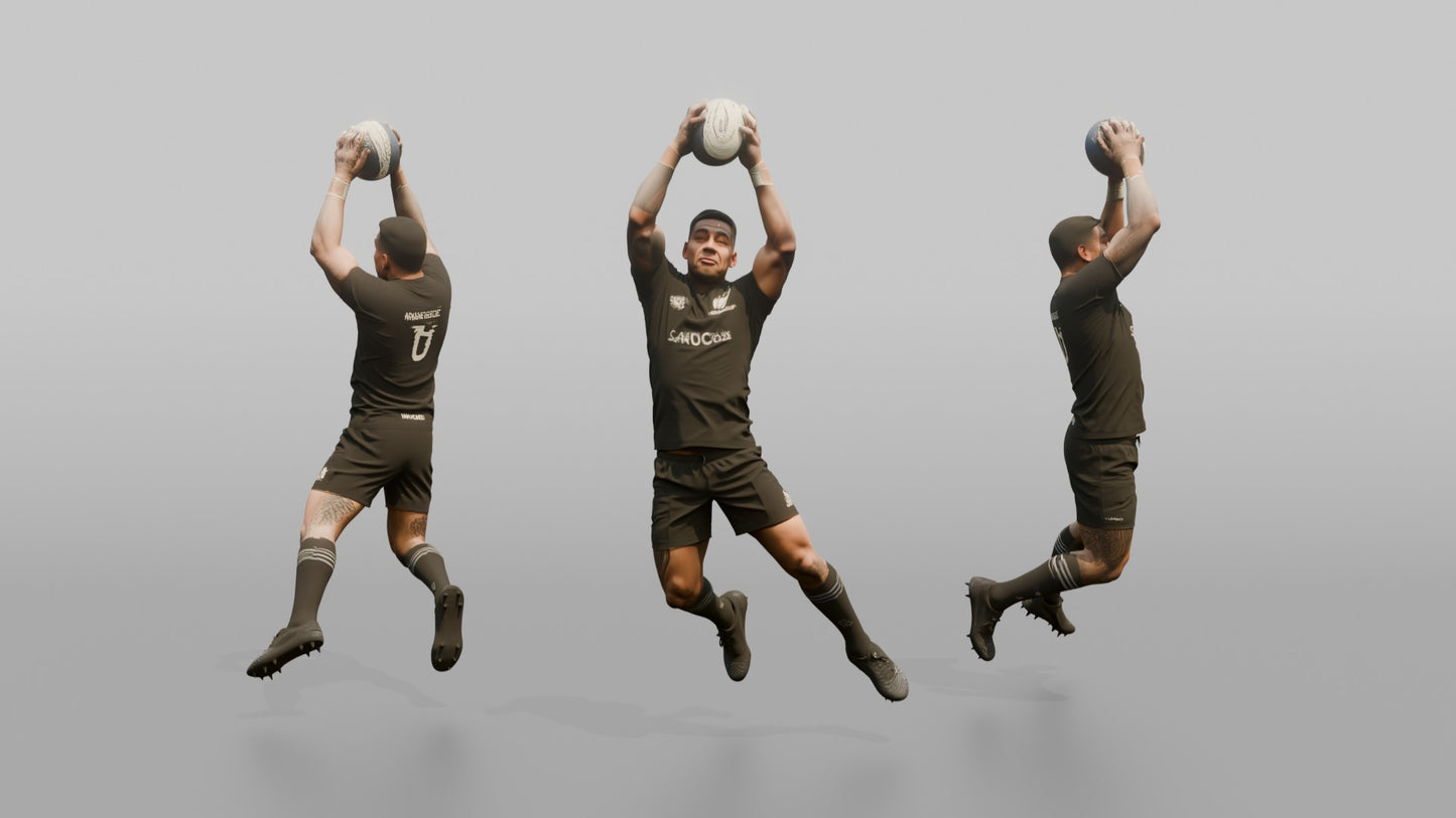 Maori Jumper Catching a Lineout Ball at the Apex